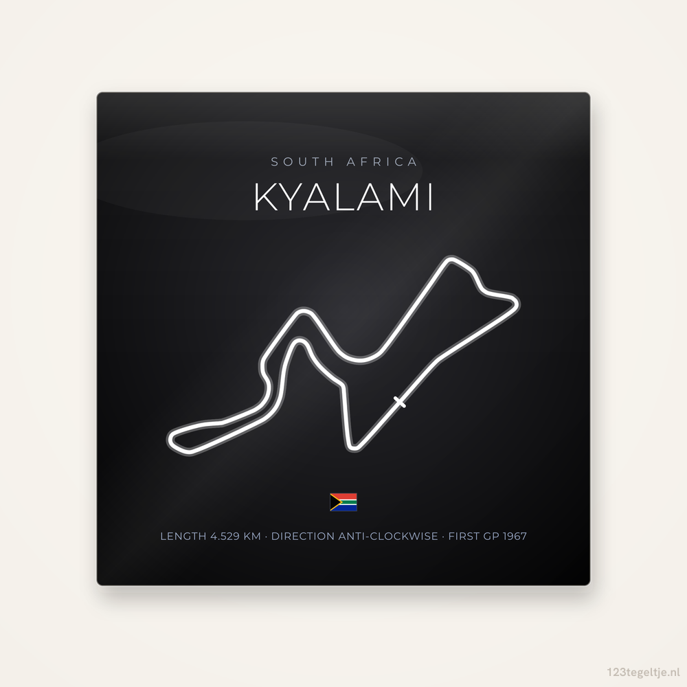 Circuit Kyalami tegeltje Night Apex | Zuid Afrika