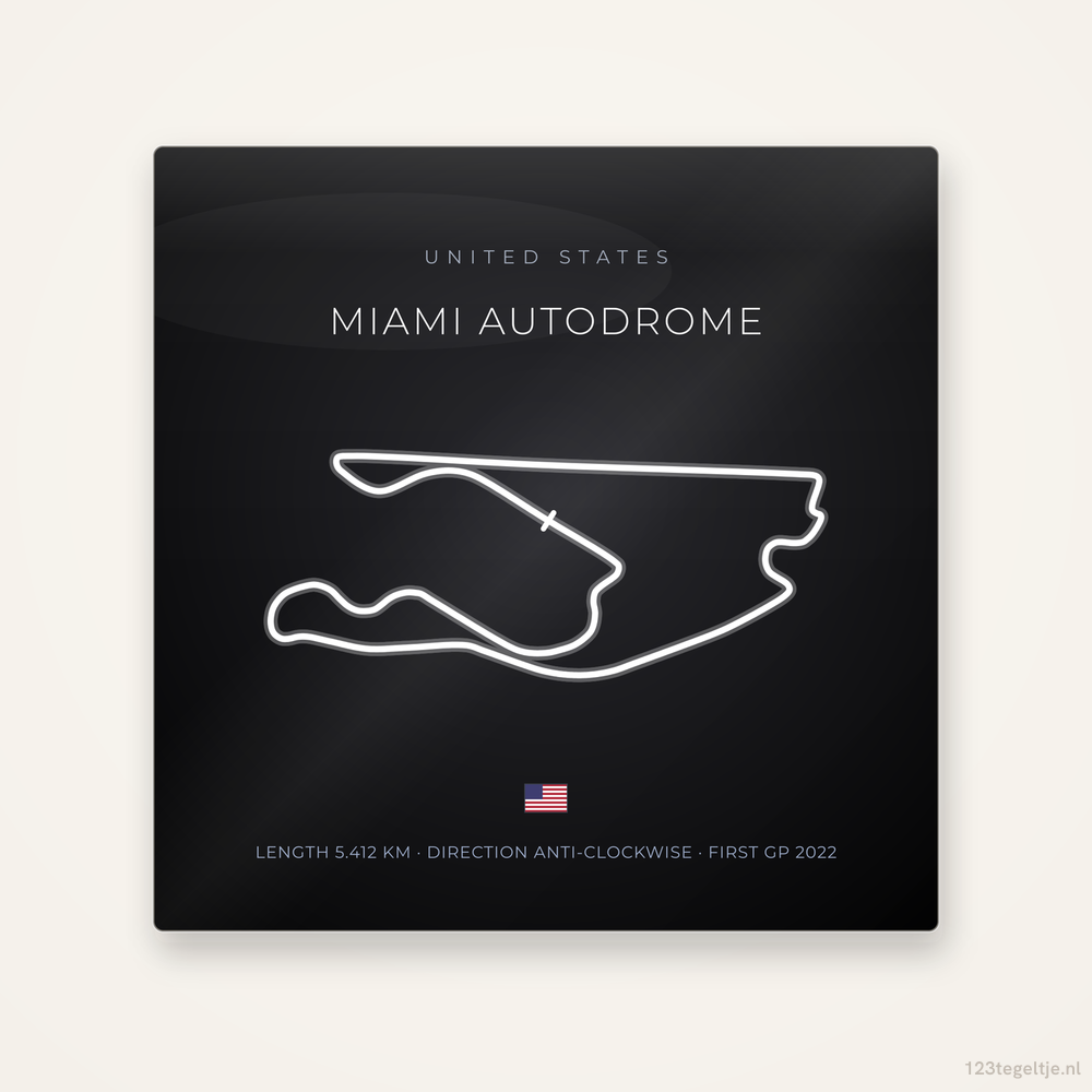 Circuit Miami Autodrome tegeltje Night Apex | Verenigde Staten