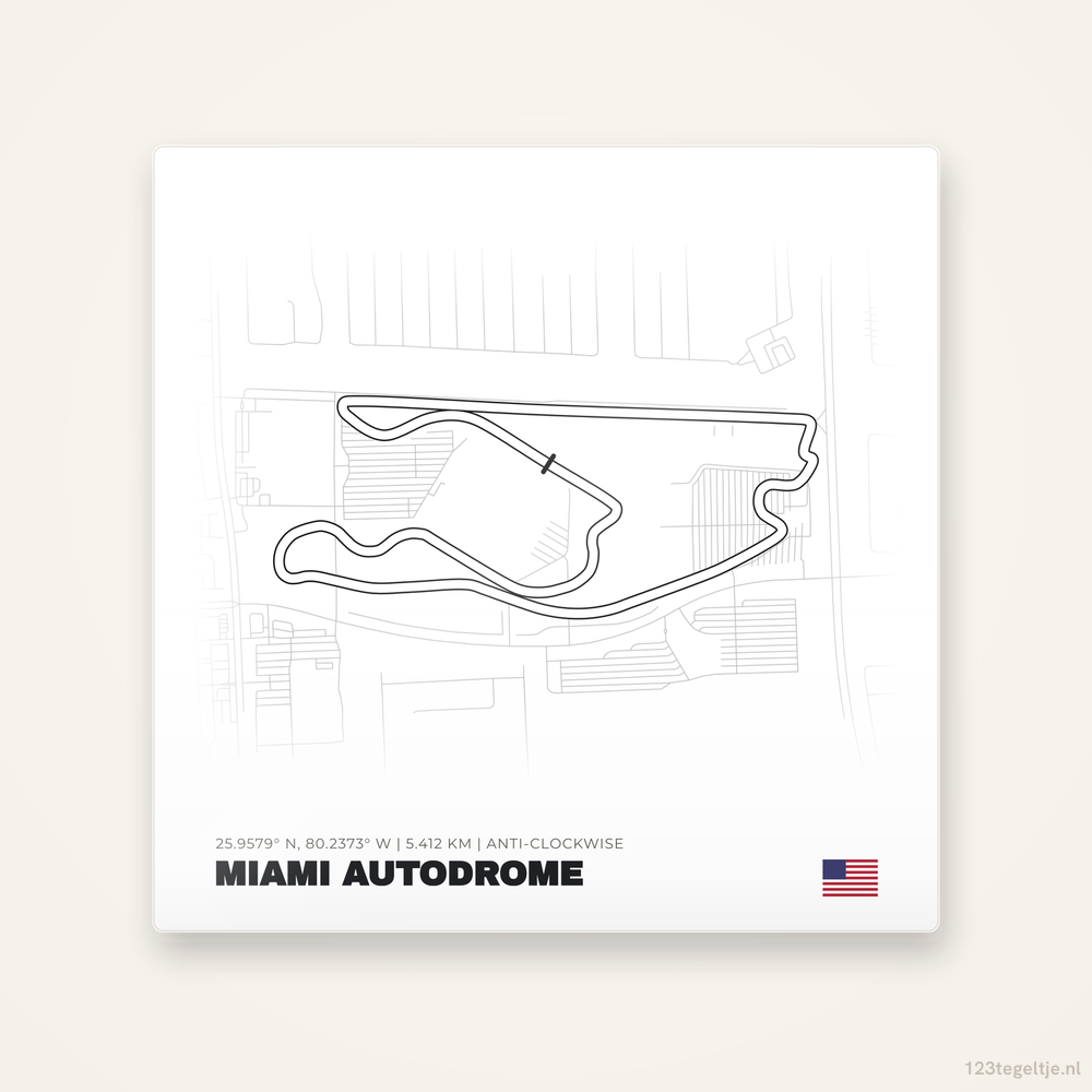 Circuit Miami Autodrome tegeltje | Verenigde Staten