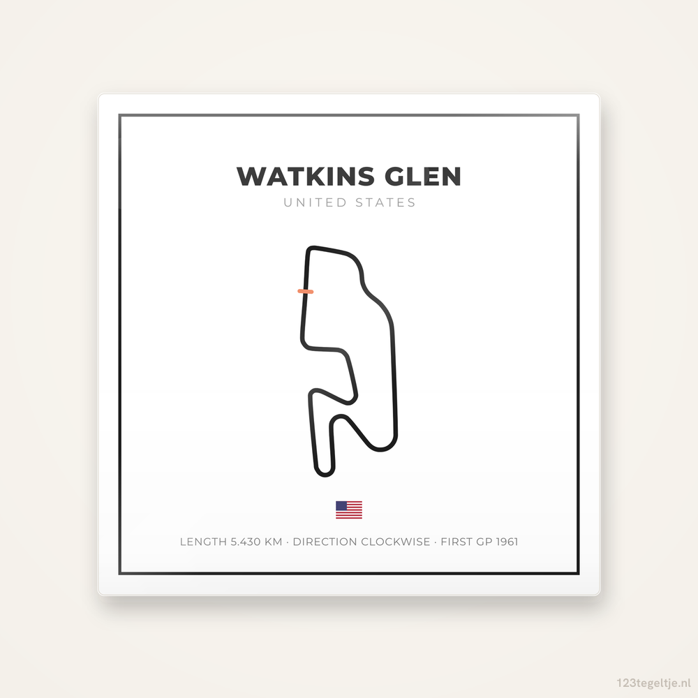Circuit Watkins Glen tegeltje Grid Light | Verenigde Staten