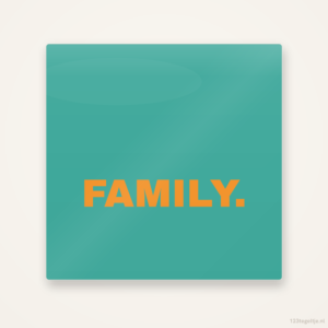 Family, keramisch tegeltje 15 bij 15 cm