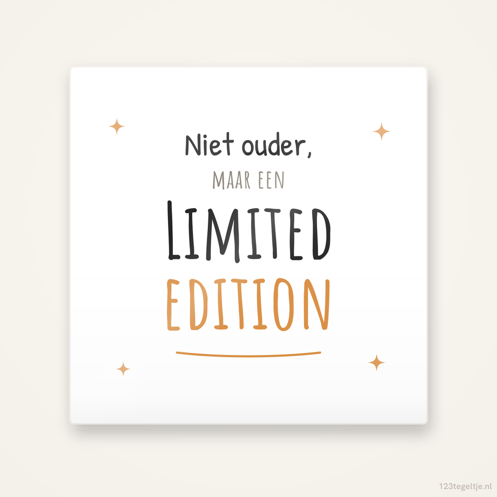 Limited Edition, keramisch tegeltje 15 bij 15 cm