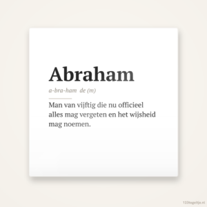 Abraham woordenboek, keramisch tegeltje 15 bij 15 cm