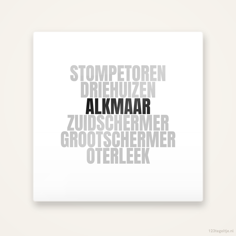 Tegeltje Alkmaar en omgeving