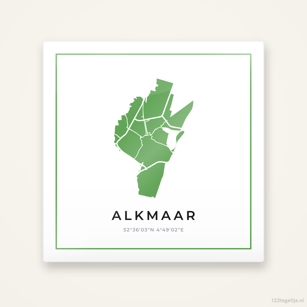 Tegeltje Alkmaar silhouet groen
