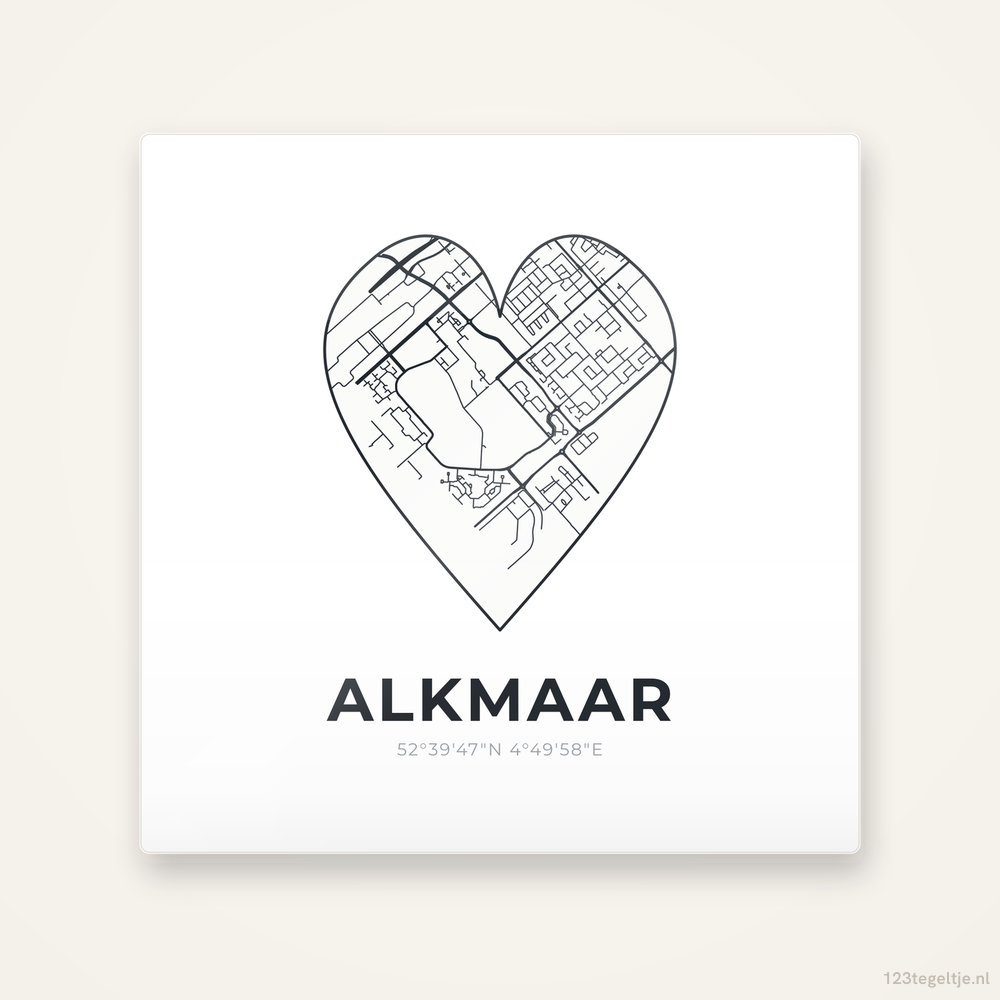 Tegeltje Alkmaar stadskaart hart
