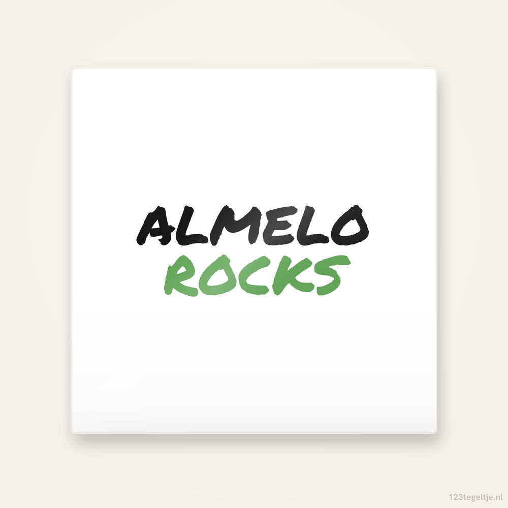 Tegeltje Almelo Rocks handletter