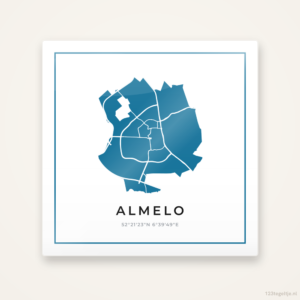 Tegeltje Almelo silhouet met kader