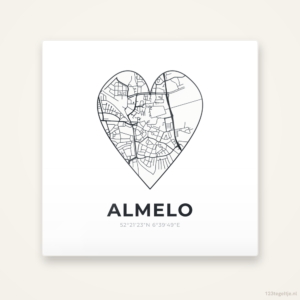 Tegeltje Almelo stadskaart hart
