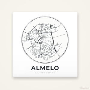 Tegeltje Almelo stadskaart rond