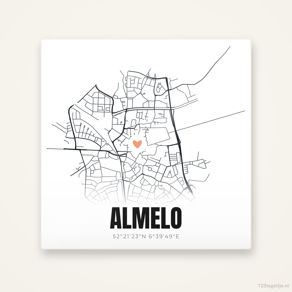Tegeltje Almelo stadskaart