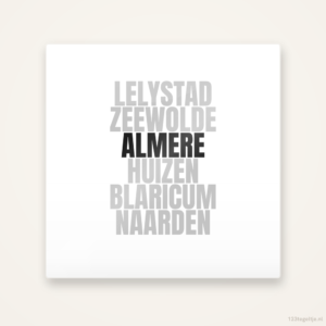Tegeltje Almere en omgeving