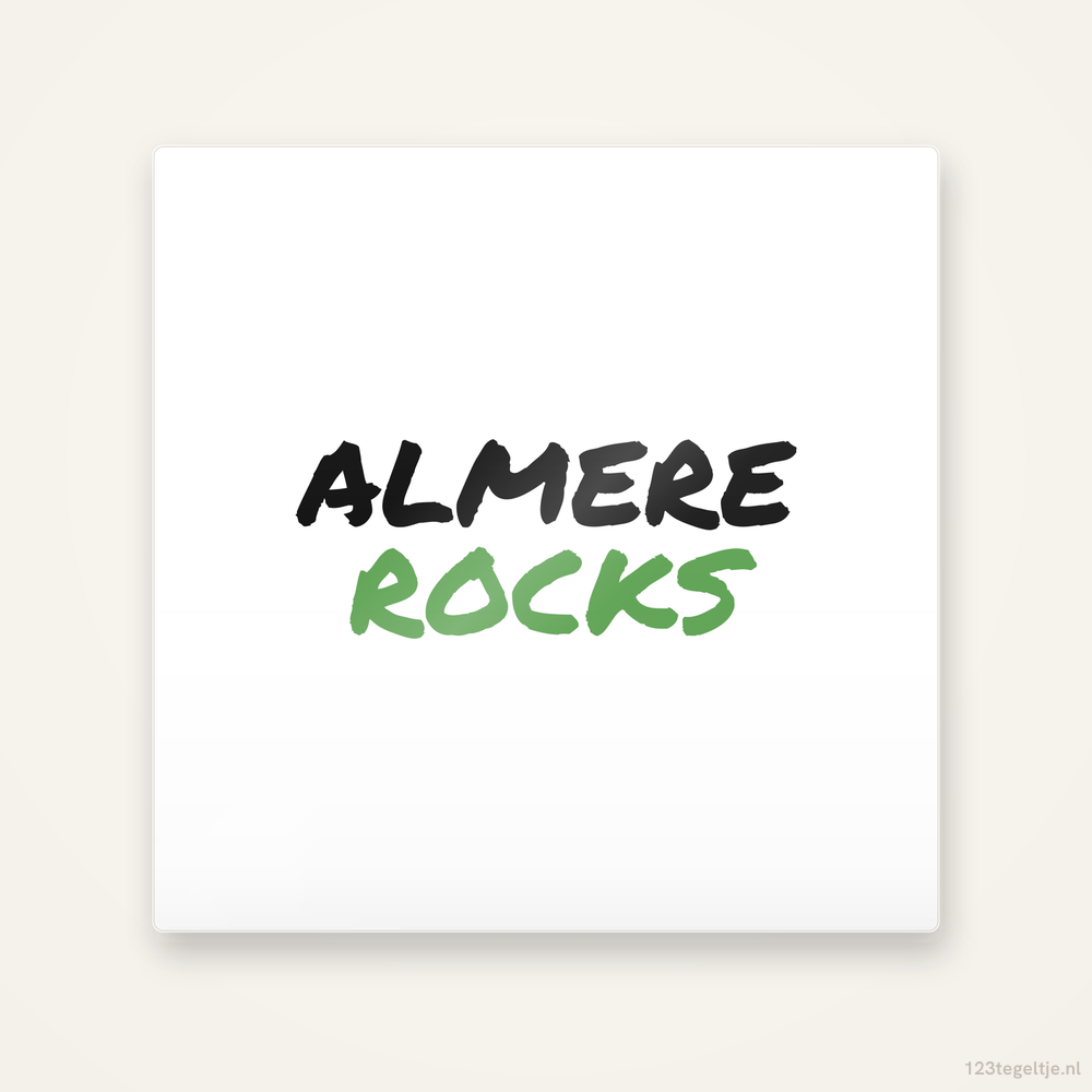 Tegeltje Almere Rocks handletter