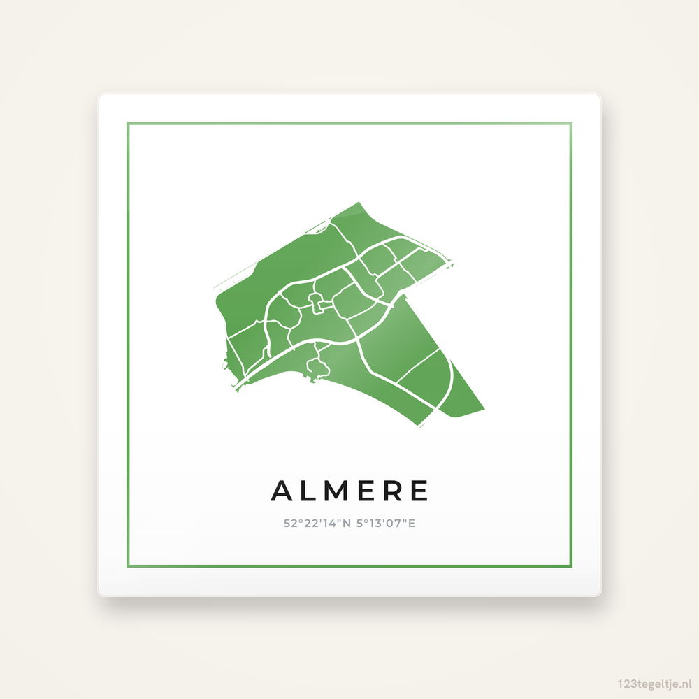 Tegeltje Almere silhouet groen