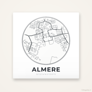 Tegeltje Almere stadskaart rond