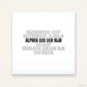 Tegeltje Alphen aan den Rijn en omgeving
