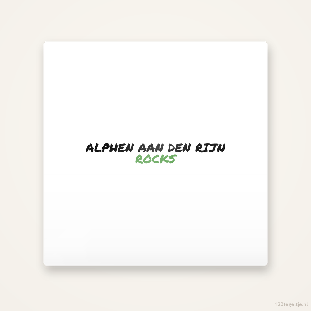 Tegeltje Alphen aan den Rijn Rocks handletter