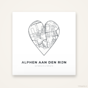 Tegeltje Alphen aan den Rijn stadskaart hart