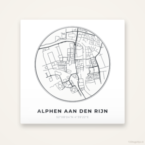 Tegeltje Alphen aan den Rijn stadskaart rond