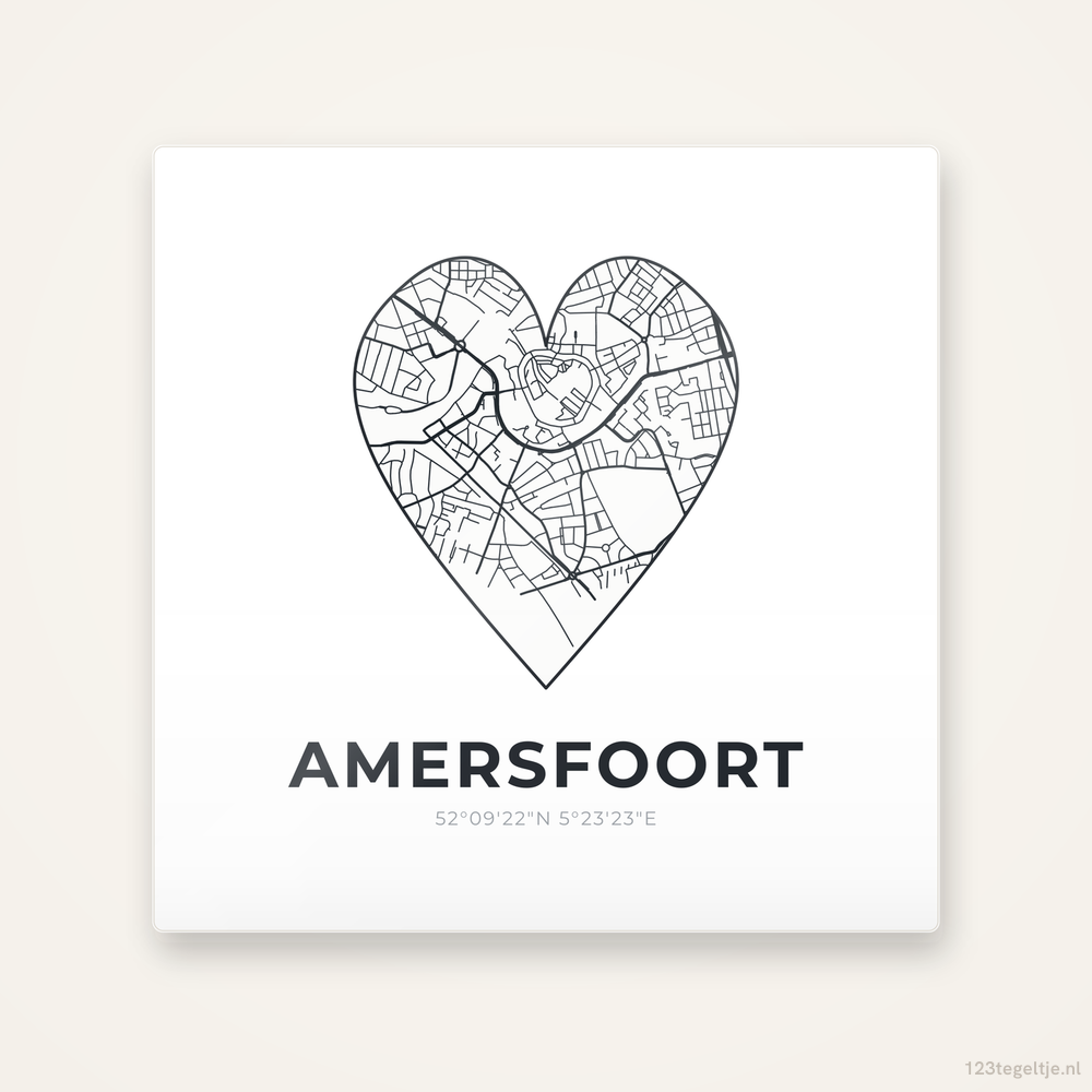 Tegeltje Amersfoort stadskaart hart