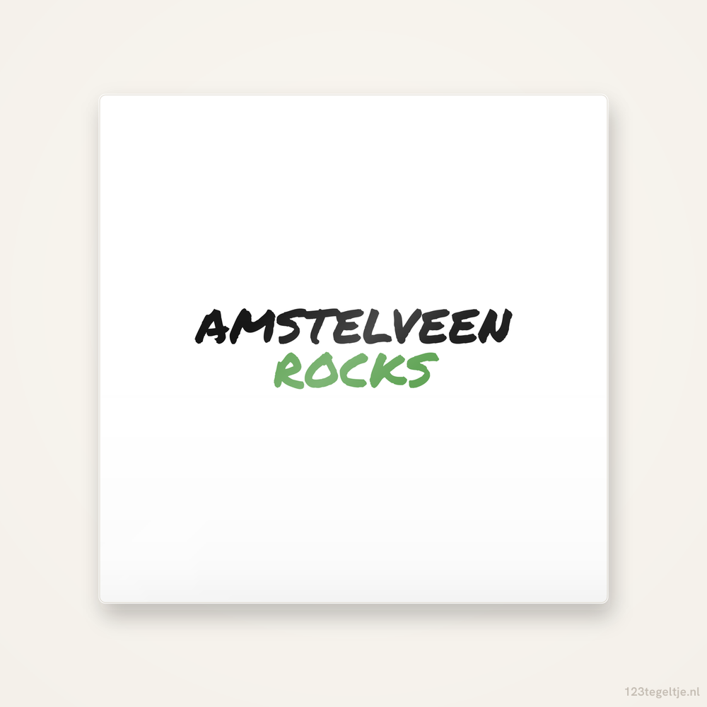 Tegeltje Amstelveen Rocks handletter