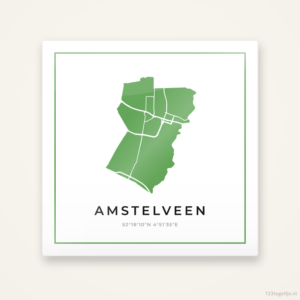 Tegeltje Amstelveen silhouet groen
