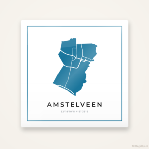 Tegeltje Amstelveen silhouet met kader