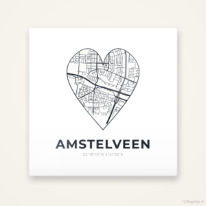 Tegeltje Amstelveen stadskaart hart