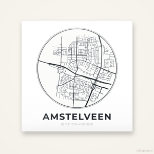 Tegeltje Amstelveen stadskaart rond