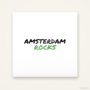 Tegeltje Amsterdam Rocks handletter