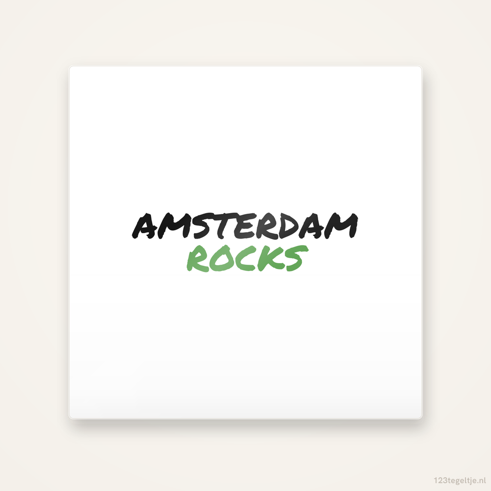 Tegeltje Amsterdam Rocks handletter