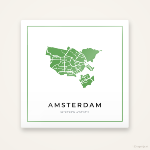 Tegeltje Amsterdam silhouet groen