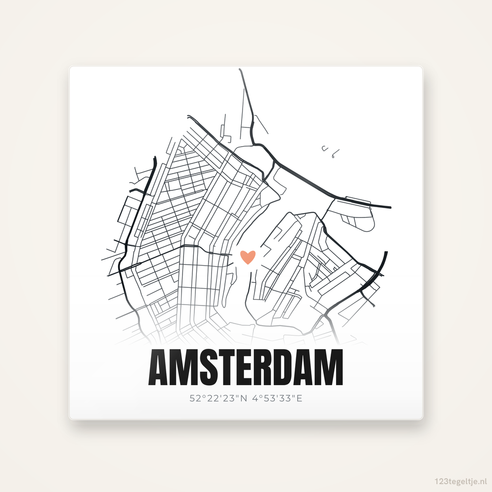 Tegeltje Amsterdam stadskaart