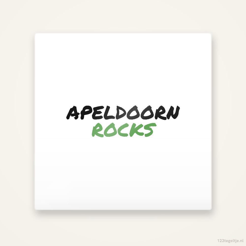 Tegeltje Apeldoorn Rocks handletter