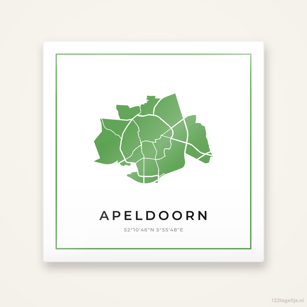 Tegeltje Apeldoorn silhouet groen