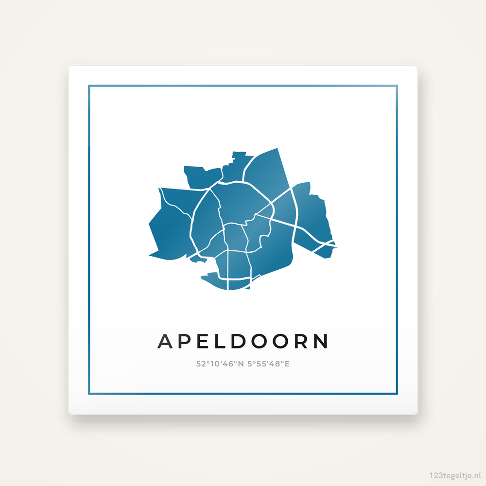 Tegeltje Apeldoorn silhouet met kader