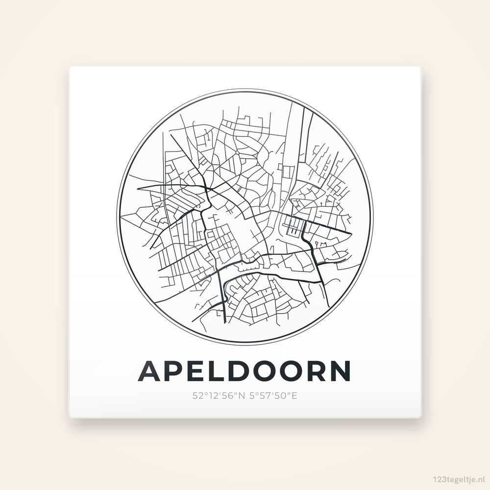 Tegeltje Apeldoorn stadskaart rond