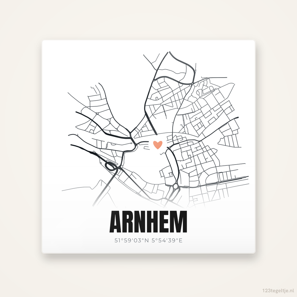 Tegeltje Arnhem stadskaart