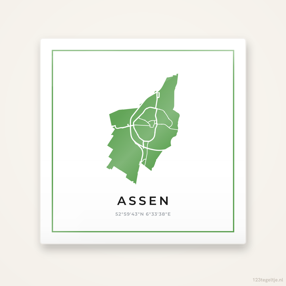 Tegeltje Assen silhouet groen