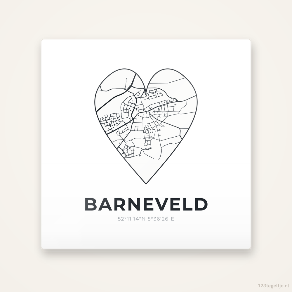 Tegeltje Barneveld stadskaart hart