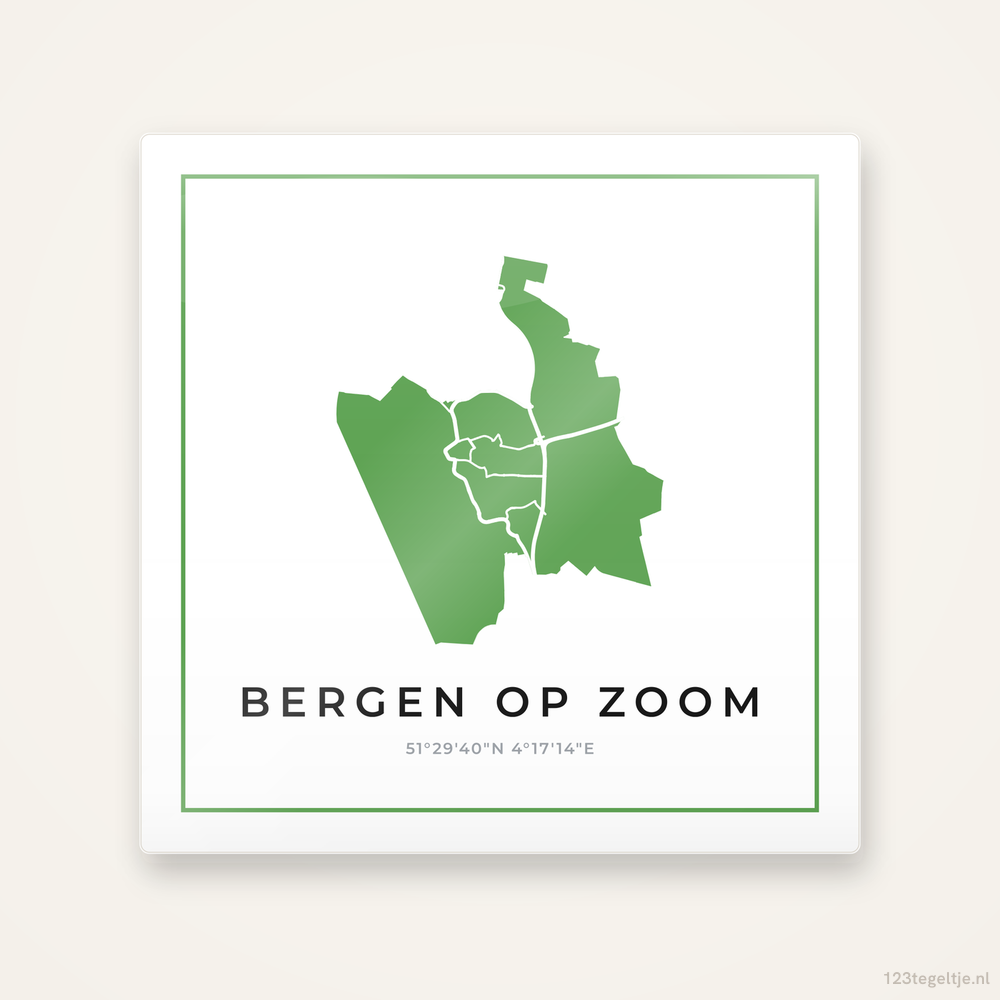 Tegeltje Bergen op Zoom silhouet groen