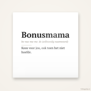 Bonusmama, keramisch tegeltje 15 bij 15 cm