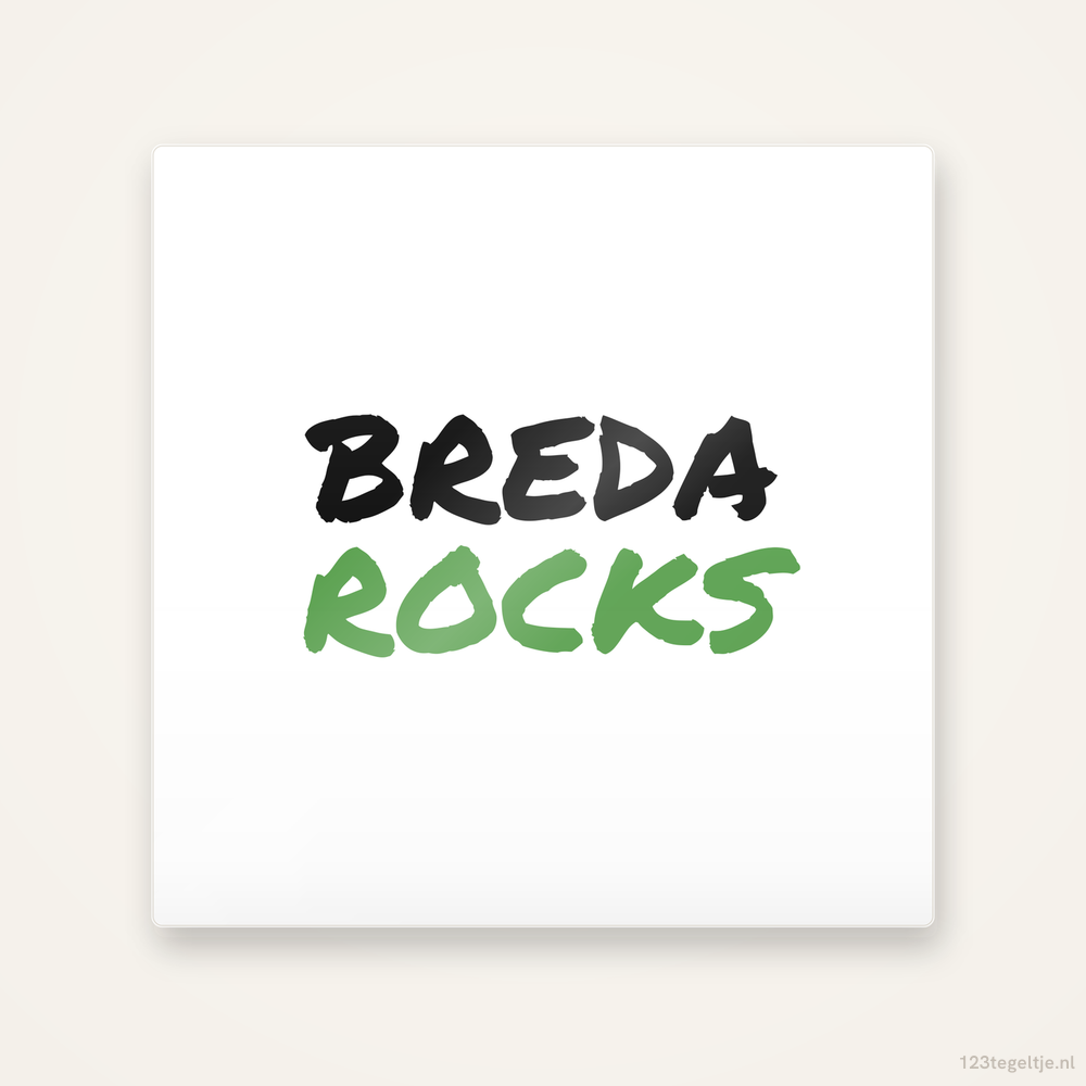 Tegeltje Breda Rocks handletter
