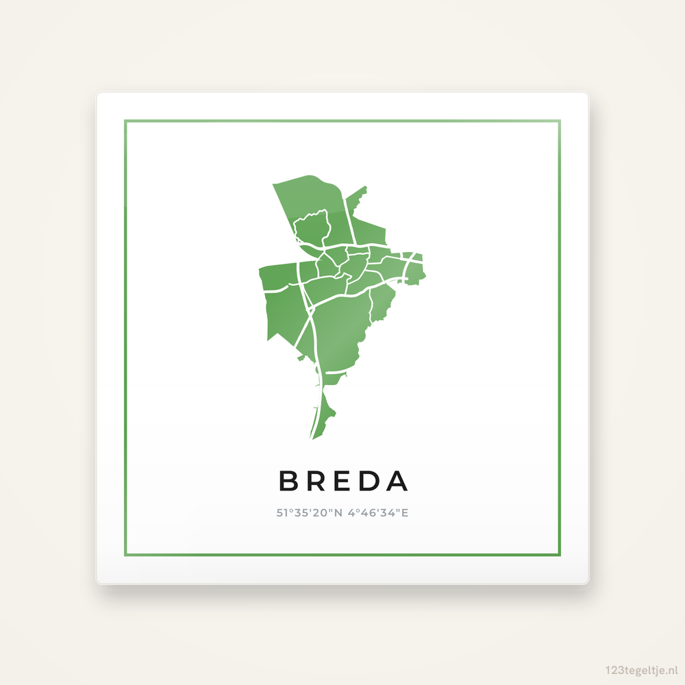 Tegeltje Breda silhouet groen
