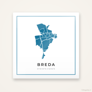 Tegeltje Breda silhouet met kader