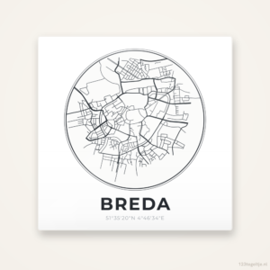 Tegeltje Breda stadskaart rond
