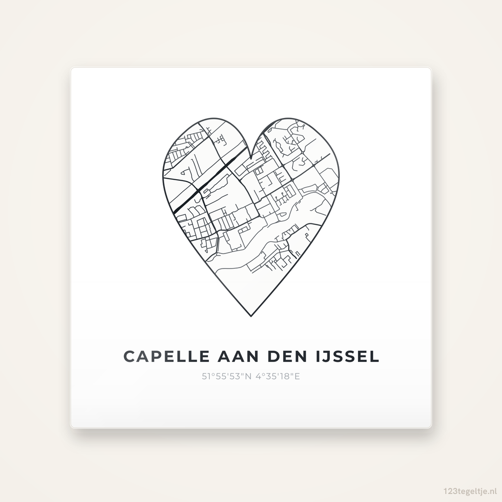 Tegeltje Capelle aan den IJssel stadskaart hart