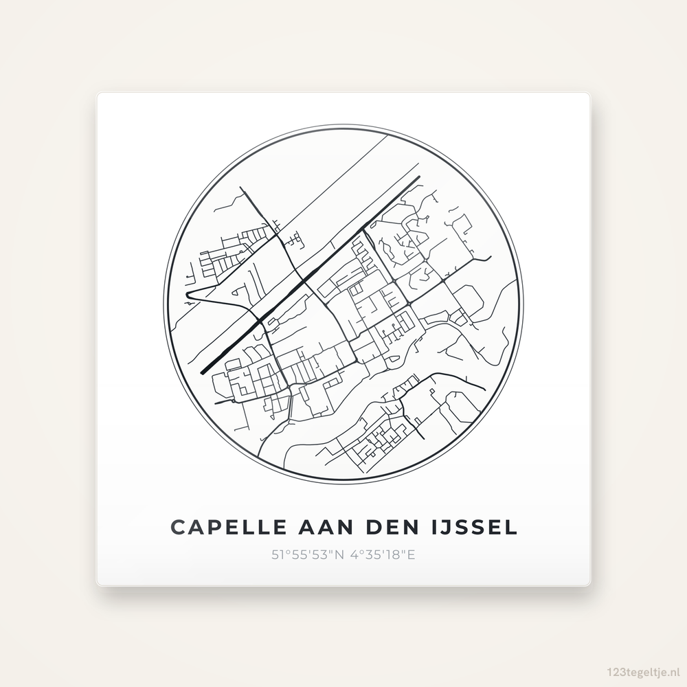 Tegeltje Capelle aan den IJssel stadskaart rond