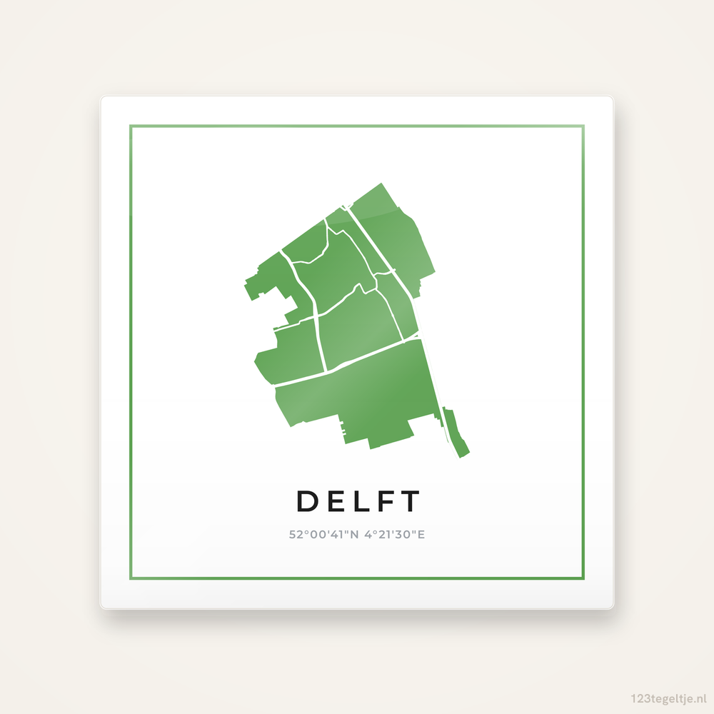 Tegeltje Delft silhouet groen