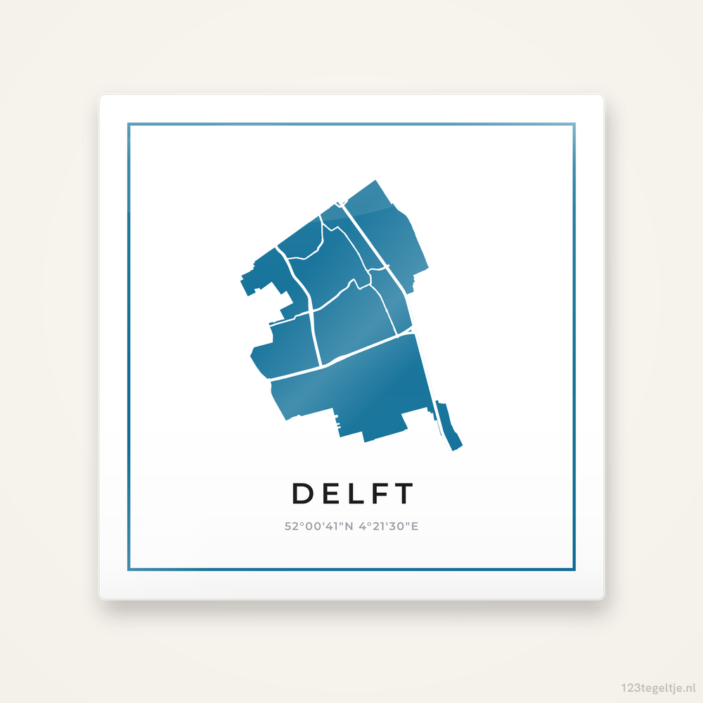 Tegeltje Delft silhouet met kader